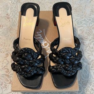 Christian Louboutin Marmela 55 Black Nappa Leather Mules